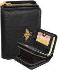 Bistup Credit Card Holder Wallet for Women Cute Leather Ladies Teen Girls Female Cardholder Wallets Accordion Purse Small Medium Aesthetic Print