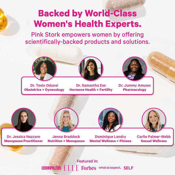 Pink Stork Total Prenatal Vitamins with DHA, Folate, Iron, Choline, and Vitamin B12 - Prenatals for Women to Support Fetal Development, Pregnancy