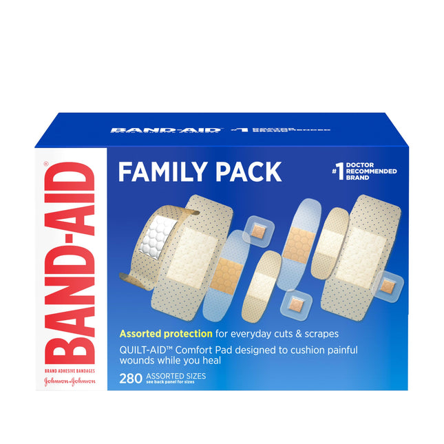 Band-Aid Brand Adhesive Bandages Family Variety Pack, Sheer & Clear Flexible Ste