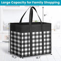 WOWBOX Reusable Grocery Bags, Foldable Reusable Shopping Tote Bags Black 4 Pack