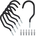 KURUI Road Bike Hooks for Garage Wall, 6 Pack Heavy Duty Bicycle Hangers for Hanging, Wall Mount Bicycle Storage for Ceilings, No Drill Large