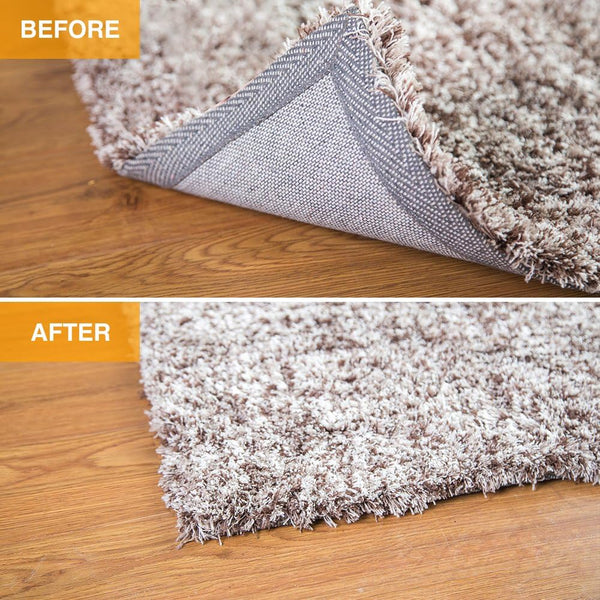 Home Techpro Rug Pads Grippers, 12 PCS Non Slip Washable Grippers for Rug, “Vacuum TECH” - New Materials to Anti Curling Rug Pad : Keep Your Rug