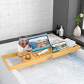 Luxury Bathtub Caddy TrayÃ¯Â¼ÂBamboo Bathtub Tray Caddy - Wood Bath Tray ExpandableÃ¯Â¼ÂCan Be Placed Book and Integrated Tablet Smartphone and Wine