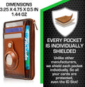 ID Stronghold RFID Blocking Front Pocket Wallet – Slim Minimalist Genuine Leather Wallet with Zipper Coin Pocket (Antiqued Brown)
