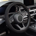 KAFEEK Elastic Stretch Steering Wheel Cover,Warm in Winter and Cool in Summer, Universal 15 inch, Microfiber Breathable Ice Silk, Anti-Slip,