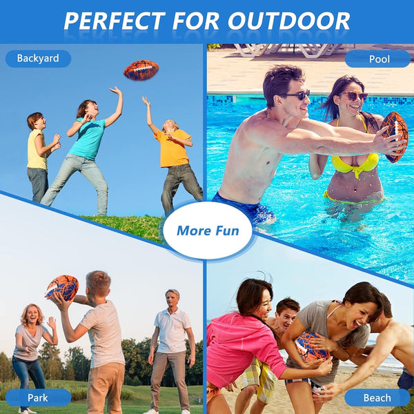 Jasonwell Waterproof Football Pool Toys - Strong Grip Soft Football for All-Weather Play Pool Games Beach Toys Water Footballs Outdoor Sports Toy