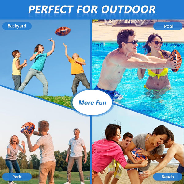 Jasonwell Waterproof Football Pool Toys - Strong Grip Soft Football for All-Weather Play Pool Games Beach Toys Water Footballs Outdoor Sports Toy