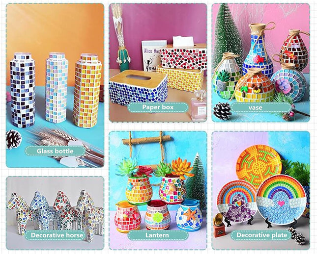 500g Glue Down Irregular Tiny Mosaic Tile Hobbies Children Handmade Crystal Craft for Bathroom Kitchen Home Decoration D