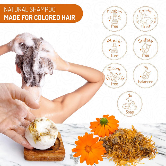 Ruh Natural Shampoo Bar for Dry Hair, Handmade Sulfate Free Shampoo Bars with Ga