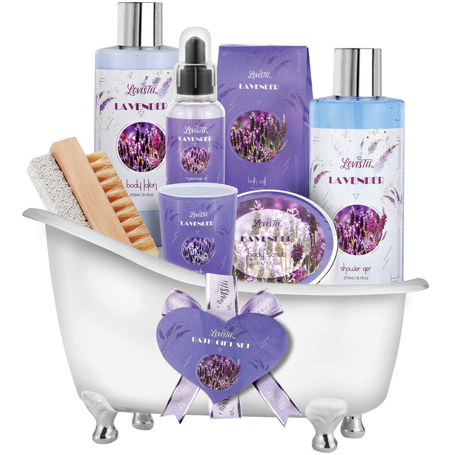 Monthers Day Gifts, Relaxing Lavender Spa Gift Baskets for Wome Birthday, Bath a