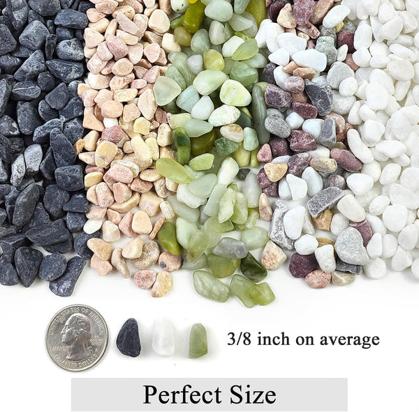 FANTIAN 5lbs Natural Pea Gravel Pebbles, 3/8 Inch Decorative Succulent Rocks Pebbles for Indoor Plants. River Rocks for Vase and Outdoor Garden
