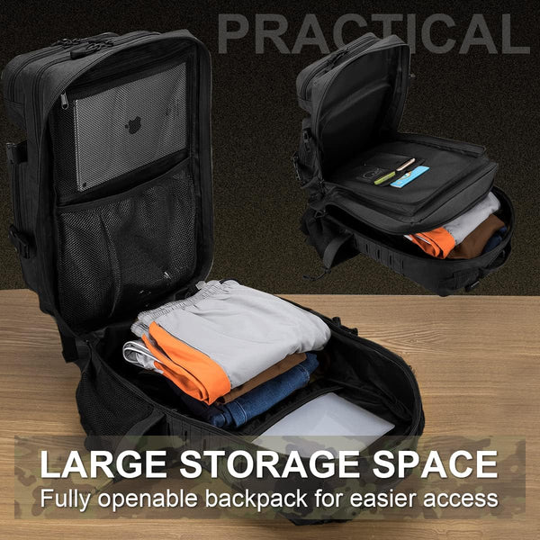 50L Military Tactical Backpack for Men,Water Resistant Day Backpack Molle Army 3 Days Assault Pack Bug Out Bag,Heavy Duty Hiking Treeking Gym