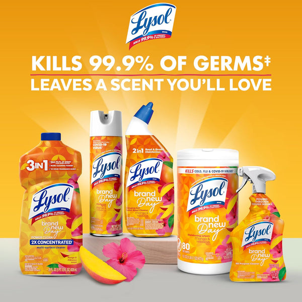 Lysol All Purpose Cleaner Spray, Disinfectant, Mango, 32oz Mango and Hibiscus 32 Fl Oz (Pack of 1)