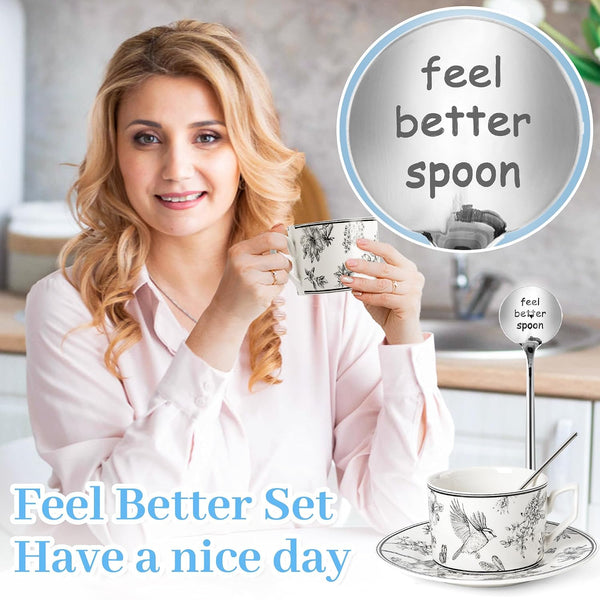Get Well Soon Gift Baskets for Women | Feel Better Self Care Package, Thinking of You Sympathy, After Surgery, Unique Luxury Gift Set, Monochrome