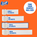 Scott Comfortplus Toilet Paper, 12 Double Rolls, 231 Sheets per Roll, Septic-Safe, 1-Ply Toilet Tissue