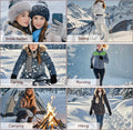 2 Pairs Women's Gloves for Cold Weather, Winter Touch Screen Gloves Women, Warm Fleece Lined Knit Gloves Black, Gray