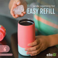 Ello Kids Colby 12oz Stainless Steel Insulated Water Bottle with Straw and Built-In Silicone Coaster Carrying Handle and Leak-Proof Locking Lid