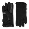 isotoner womens Stretch Fleece Gloves With Microluxe Lining and Smart Touch Technology One Size Black
