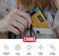 Chums Surfshorts Wallet - Lightweight Slim Wallet with RFID Blocking Card & Clear ID Window - Zippered, Water Resistant w/Key Ring Marlin