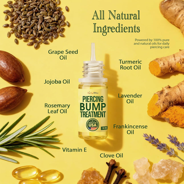Bodyj4You Piercing Keloid Bump Removal - Natural Oil Piercing Bump Treatment - N