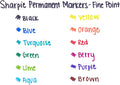 Sharpie Permanent Markers, Fine Point, Blue, 12 Count