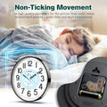 GLVSAE Wall Clock 12 Inches Non-Ticking Wall Clocks Battery Operated Large Easy to Read with Stereoscopic Dial Ultra-Quiet Movement Quartz for