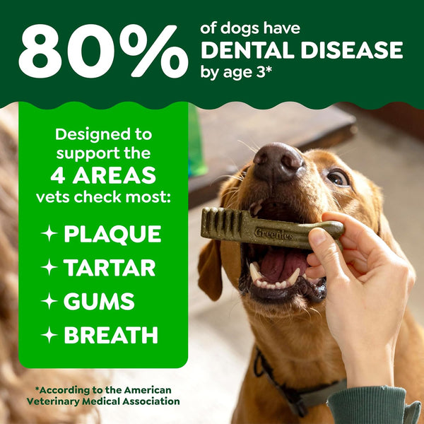 Greenies Teenie Original Natural Dental Dog Treats, Chicken, 43 Count | Clinically-proven, veterinarian-recommended, 47% less tartar & 40% less