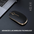 Vssoplor Wireless Mouse, 2.4G Slim Portable Computer Mice with Nano Receiver for Notebook, PC, Laptop, Computer (Black and Gold)