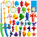 CozyBomB™ Magnetic Fishing Toys Game Set for Kids | Water Table Bathtub Kiddie Pool Party Pole Rod Net, Outdoor Plastic Floating Fish, Toddler