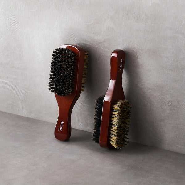 Diane Premium 100% Boar Bristle 2-Sided Club Brush for Men and Barbers, Medium and Firm Bristles for Thick Coarse Hair, Detangling, Smoothing