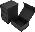 Ditwis 4 Pack 9.5X7X4 Inches Gift Boxes with Magnetic Closure Lids, Black Magnetic Box for Wedding, Groomsmen Bridesmaid Proposal, Birthdays,
