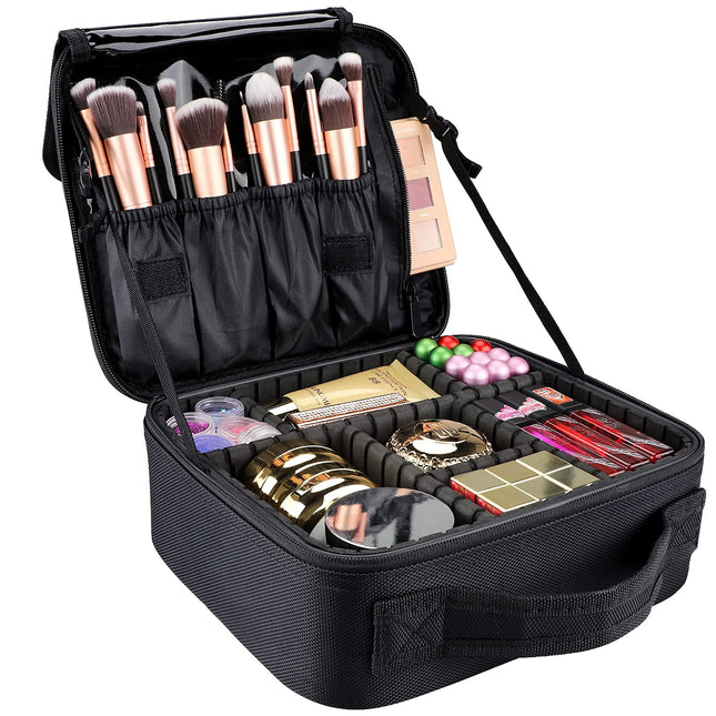 Gzcz Travel Makeup Bag,10.4 Inches Portable Makeup Case Cosmetic Train Case Orga