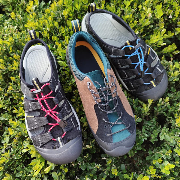 2 Pairs Elastic No Tie Shoe Laces Replacement Laces for Keen Sandal, Round No Tie Shoelaces for Adults and Kids 2 Pairs Black