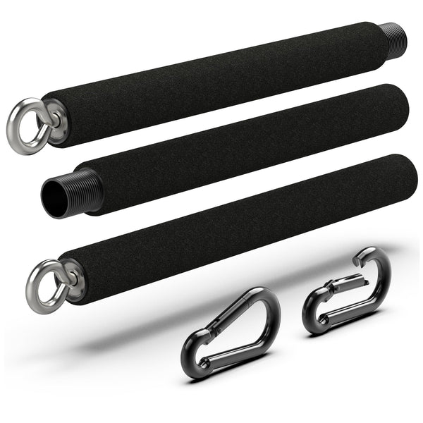 Steel Resistance Bar - Portable Dual Cable Machine Bar - Adjustable 38" to 26