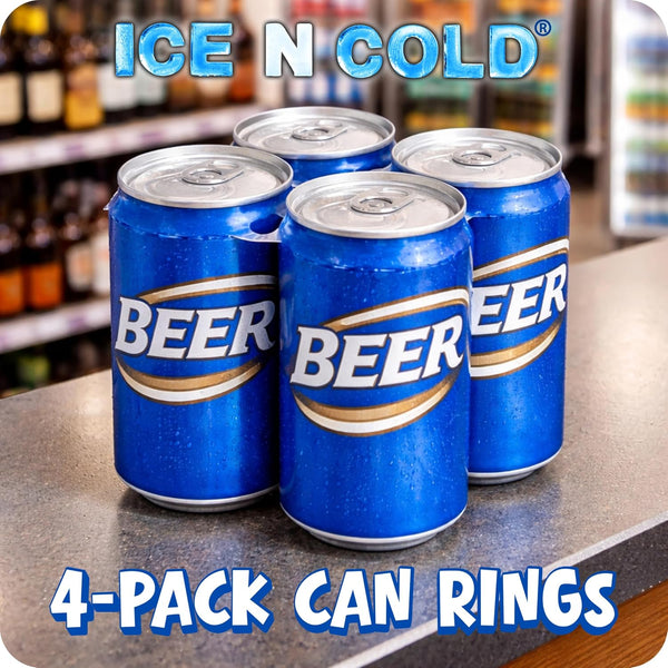 ICE N COLD 4-Pack Rings (1000ct Roll) Universal Fit - Fits all 12oz Beer/Soda Cans | FAST SAME DAY SHIPPING