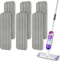 6 Pack Reusable Mop Pads Compatible with Swiffer Powermop, Wood Floor Pads Microfiber Mop Replacement Refills Machine Washable for All Floor Surfaces