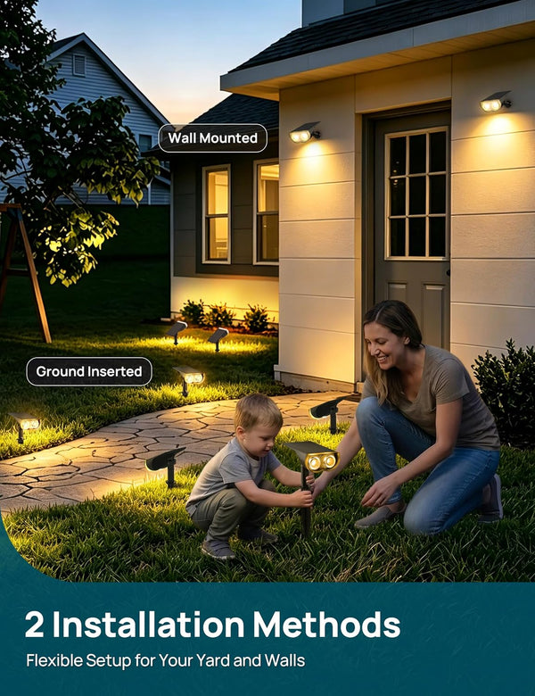 Linkind Starray Solar Spot Lights Outdoor, IP67 Waterproof Dusk-To-Dawn Landscape Spotlights, 3 Modes Solar Lights Outdoor for Garden, Yard,