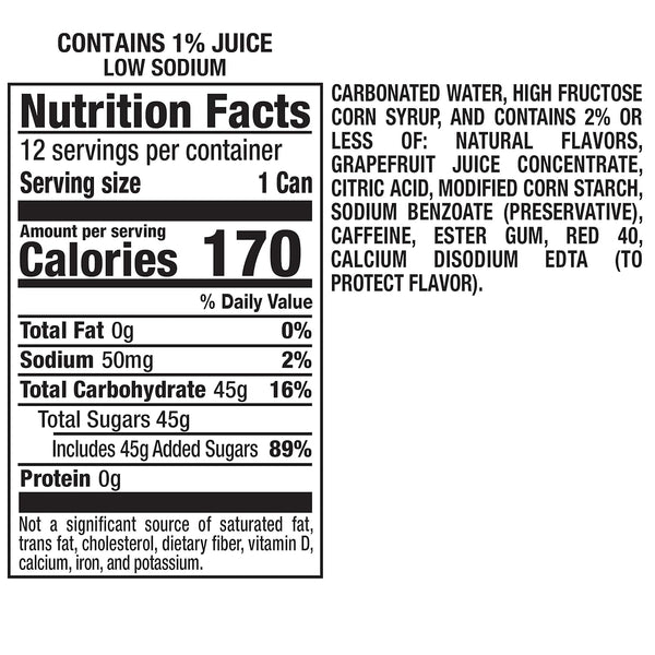 Squirt Ruby Red Grapefruit Soda, 12 fl oz cans, 12 pack Ruby Red Grapefruit 12 Fl Oz (Pack of 12)