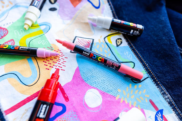 Posca Paint Markers, 5M Medium Acrylic Markers with Reversible Tips, Artist Recommended For Gifts, Fabric, Metal, Glass, Wood and Canvas, Assorted