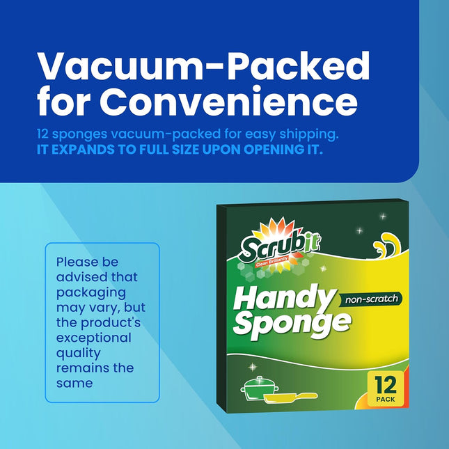 SCRUBIT Cleaning Scrub Sponges, [New Packaging] Non-Scratch Kitchen Sponges for 