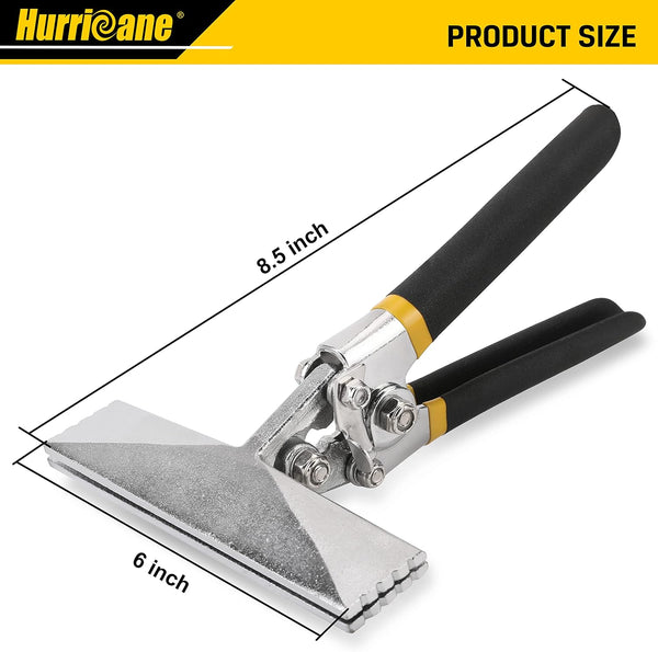 HURRICANE Sheet Metal Hand Seamer, 6 Inch Straight Jaw Sheet Bender Tools for Flattening Metal, Bending Pliers with Double Dipped Cushion Handle,