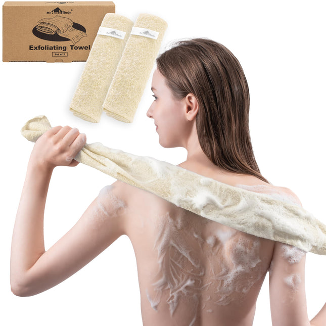 Myhomebody Exfoliating Washcloths for Showering, Loofah Body Scrubber Exfoliator