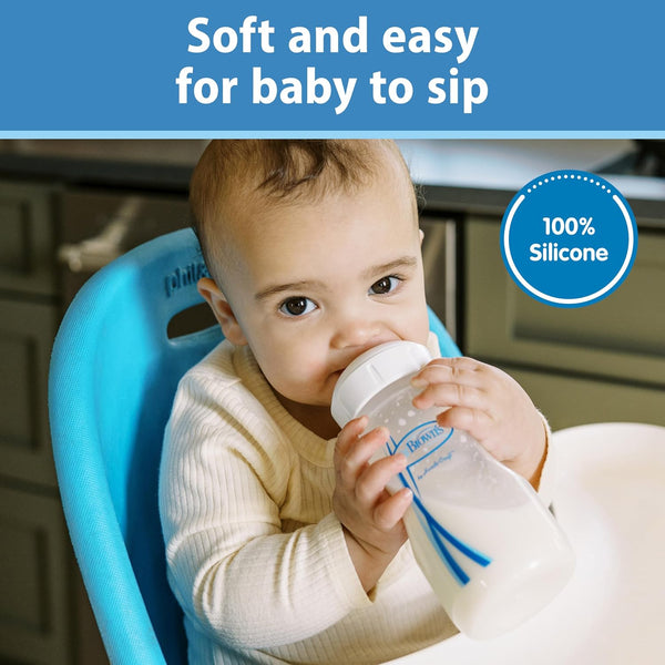 Dr. Brown's Options+ Wide-Neck Baby Bottle Silicone Sippy Spout, 6m+, 2-Pack Transitions Sippy Spout, 6m+ 2 Count (Pack of 1) Nipple