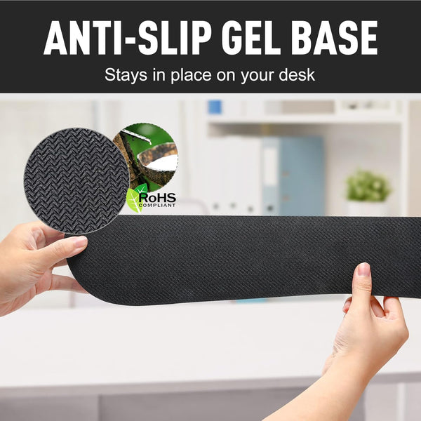 Gimars Upgrade Enlarge Silky and Superfine Fabric Gel Memory Foam Keyboard Wrist Rest Set, Ergonomic Keyboard Mouse Wrist Support for Typing Pain