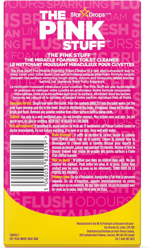 Stardrops - the Pink Stuff - the Miracle Power Foaming Toilet Cleaner - 2 Treatments - Self Activating Pink Foam, 25 Ounce (Pack of 1)