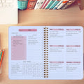 Undated Weekly Planner, A5 Weekly Goals, to Do List Habit Tracker Planner Gift for Women, Girls Pink Journal