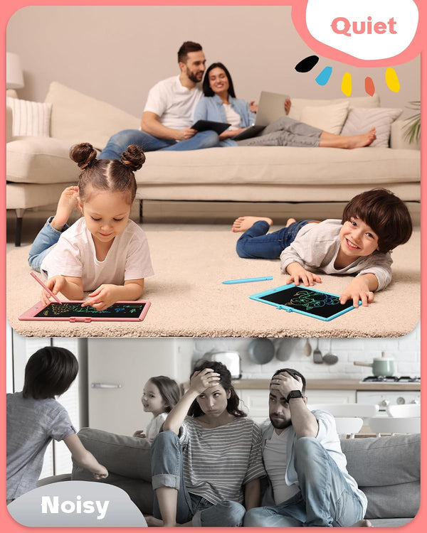 Bravokids 10 Inch LCD Writing Tablet for 3-8 Year Olds - Electronic Drawing Pad and Doodle Board as Educational Birthday Gifts for Girls and Boys