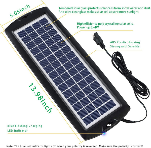 Sunway Solar Solar Car Battery Trickle Charger & Maintainer 12V Solar Panel Power Kit Portable for Car Automotive RV Marine Boat Motorcycle Truck