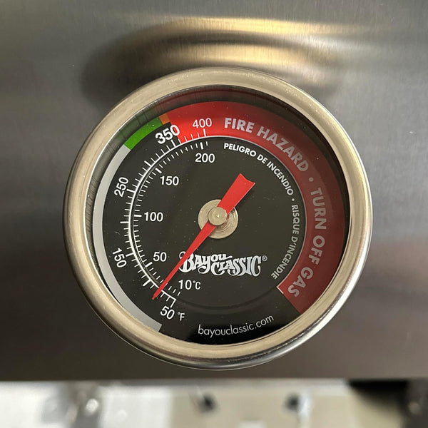 Bayou Classic 5070 - Fryer Thermometer - Stainless Steel, Tempered Glass Dial, 50-400°F Range