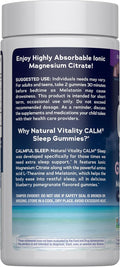Natural Vitality SLEEP Gummies, Magnesium Supplement with Melatonin and L-Theanine, Vegan, Gluten Free, Helps the Body Ease into Sleep, Blueberry